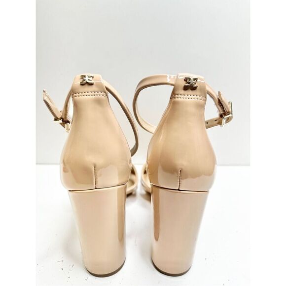 Sam Edelman Sandals Womens Size 9.5 Nude Faux Leather Ankle Strap Block Heel - Picture 9 of 10